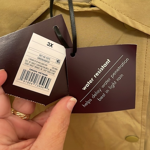 AVA & VIV WOMENS 3X WATER RESISTANT TRENCH COAT. POCKETS BELT COLLAR STYLISH NWT - Picture 4 of 14